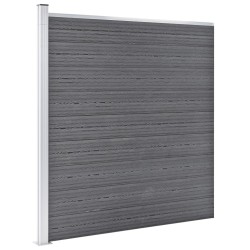 vidaXL Valla de jardín de WPC gris 699x186 cm