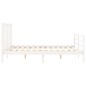 vidaXL Estructura de cama matrimonio con cabecero madera maciza blanco vidaXL Estructura de cama matrimonio con cabecero madera maciza blanco
