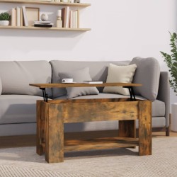 vidaXL Mesa de centro madera contrachapada roble ahumado 101x49x52 cm