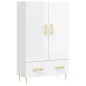 vidaXL Aparador alto madera de ingeniería blanco brillo 69,5x31x115 cm