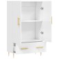 vidaXL Aparador alto madera de ingeniería blanco brillo 69,5x31x115 cm
