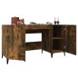 vidaXL Escritorio madera contrachapada roble ahumado 140x50x75 cm vidaXL Escritorio madera contrachapada roble ahumado 140x50x75 cm