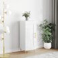 vidaXL Aparador de madera contrachapada blanco brillante 34,5x34x90 cm vidaXL Aparador de madera contrachapada blanco brillante 34,5x34x90 cm