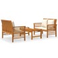 vidaXL Set de muebles para jardín 3 piezas con cojines madera acacia vidaXL Set de muebles para jardín 3 piezas con cojines madera acacia