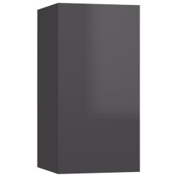 vidaXL Mueble de TV madera contrachapada gris brillante 30,5x30x60cm