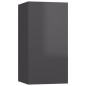 vidaXL Mueble de TV madera contrachapada gris brillante 30,5x30x60cm vidaXL Mueble de TV madera contrachapada gris brillante 30,5x30x60cm