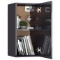 vidaXL Mueble de TV madera contrachapada gris brillante 30,5x30x60cm vidaXL Mueble de TV madera contrachapada gris brillante 30,5x30x60cm