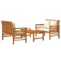 vidaXL Set de muebles para jardín 3 piezas con cojines madera acacia vidaXL Set de muebles para jardín 3 piezas con cojines madera acacia