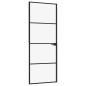 vidaXL Puerta de interior vidrio templado y aluminio negro 76x201,5 cm vidaXL Puerta de interior vidrio templado y aluminio negro 76x201,5 cm