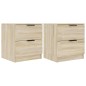 vidaXL Mesita de noche 2 uds madera contrachapada color roble Sonoma vidaXL Mesita de noche 2 uds madera contrachapada color roble Sonoma