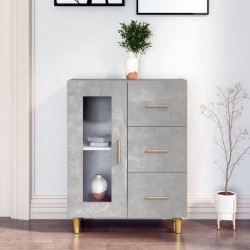 vidaXL Aparador de madera de ingeniería gris hormigón 69,5x34x90 cm