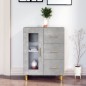 vidaXL Aparador de madera de ingeniería gris hormigón 69,5x34x90 cm vidaXL Aparador de madera de ingeniería gris hormigón 69,5x34x90 cm