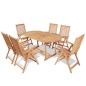 vidaXL Set comedor de jardín 7 pzas con sillas plegables teca maciza vidaXL Set comedor de jardín 7 pzas con sillas plegables teca maciza
