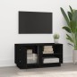 vidaXL Mueble de TV madera maciza de pino negro 80x35x40,5 cm vidaXL Mueble de TV madera maciza de pino negro 80x35x40,5 cm