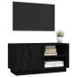 vidaXL Mueble de TV madera maciza de pino negro 80x35x40,5 cm vidaXL Mueble de TV madera maciza de pino negro 80x35x40,5 cm