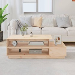 vidaXL Mesa de centro de madera maciza de pino 120x50x40,5 cm