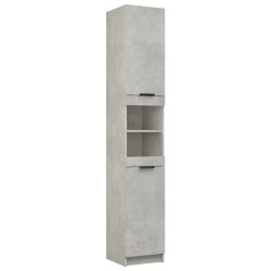 vidaXL Armario de baño contrachapada gris hormigón 32x34x188,5 cm