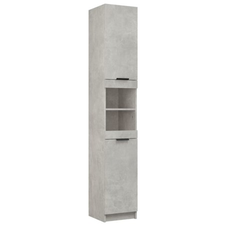 vidaXL Armario de baño contrachapada gris hormigón 32x34x188,5 cm