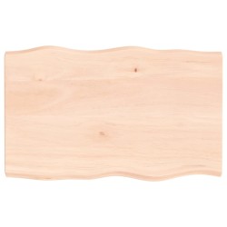 vidaXL Tablero de mesa madera maciza borde natural 80x50x(2-4) cm