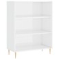 vidaXL Estantería madera de ingeniería blanco brillo 69,5x32,5x90 cm