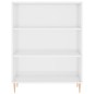 vidaXL Estantería madera de ingeniería blanco brillo 69,5x32,5x90 cm