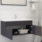 vidaXL Armario para lavabo madera contrachapada gris 100x38,5x46 cm vidaXL Armario para lavabo madera contrachapada gris 100x38,5x46 cm