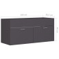 vidaXL Armario para lavabo madera contrachapada gris 100x38,5x46 cm vidaXL Armario para lavabo madera contrachapada gris 100x38,5x46 cm