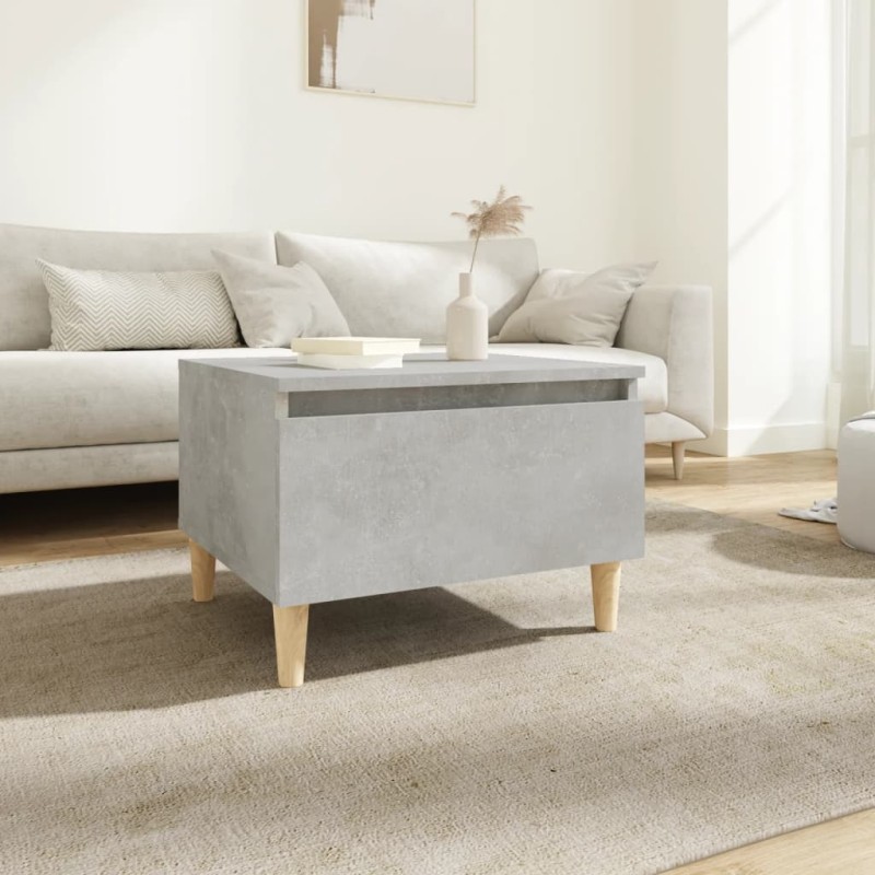 vidaXL Mesa auxiliar de madera contrachapada gris hormigón 50x46x35 cm vidaXL Mesa auxiliar de madera contrachapada gris hormigón 50x46x35 cm
