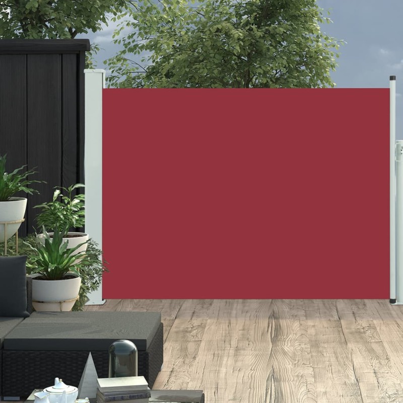 vidaXL Toldo lateral retráctil de jardín rojo 100x500 cm vidaXL Toldo lateral retráctil de jardín rojo 100x500 cm