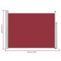 vidaXL Toldo lateral retráctil de jardín rojo 100x500 cm vidaXL Toldo lateral retráctil de jardín rojo 100x500 cm