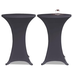 vidaXL Funda elástica para mesa 2 unidades 70 cm gris antracita