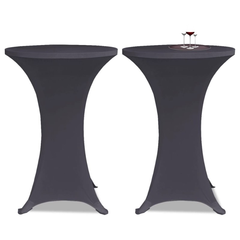 vidaXL Funda elástica para mesa 2 unidades 70 cm gris antracita