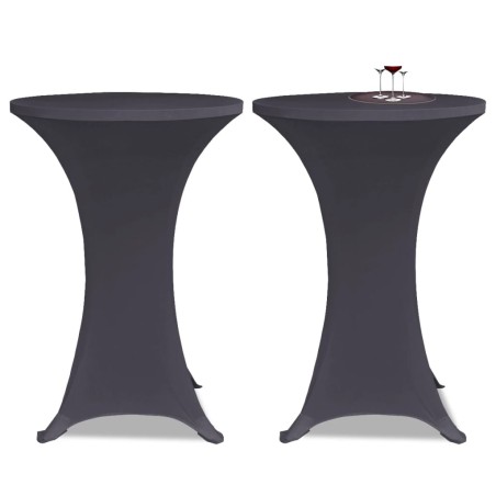 vidaXL Funda elástica para mesa 2 unidades 70 cm gris antracita