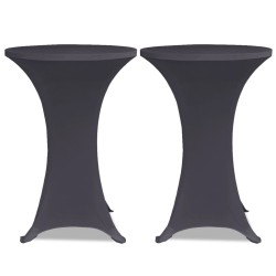 vidaXL Funda elástica para mesa 2 unidades 70 cm gris antracita
