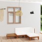 vidaXL Juego muebles de jardín y cojines 4 pzas madera maciza acacia