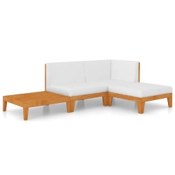 vidaXL Juego muebles de jardín y cojines 4 pzas madera maciza acacia