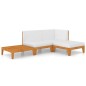 vidaXL Juego muebles de jardín y cojines 4 pzas madera maciza acacia