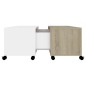 vidaXL Mesa de centro madera contrachapada blanco y roble 75x75x38 cm vidaXL Mesa de centro madera contrachapada blanco y roble 75x75x38 cm