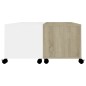 vidaXL Mesa de centro madera contrachapada blanco y roble 75x75x38 cm vidaXL Mesa de centro madera contrachapada blanco y roble 75x75x38 cm