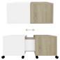 vidaXL Mesa de centro madera contrachapada blanco y roble 75x75x38 cm vidaXL Mesa de centro madera contrachapada blanco y roble 75x75x38 cm