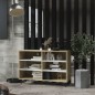 vidaXL Aparador de madera contrachapada blanco y roble 103,5x35x70 cm vidaXL Aparador de madera contrachapada blanco y roble 103,5x35x70 cm