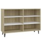 vidaXL Aparador de madera contrachapada blanco y roble 103,5x35x70 cm vidaXL Aparador de madera contrachapada blanco y roble 103,5x35x70 cm