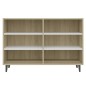 vidaXL Aparador de madera contrachapada blanco y roble 103,5x35x70 cm vidaXL Aparador de madera contrachapada blanco y roble 103,5x35x70 cm