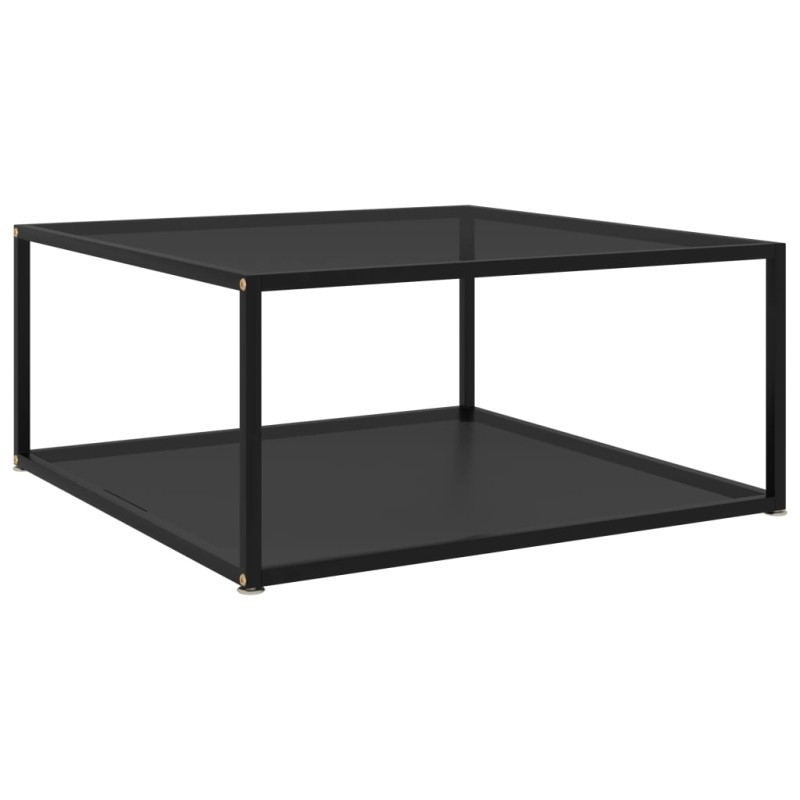 vidaXL Mesa de centro vidrio templado negro 80x80x35 cm vidaXL Mesa de centro vidrio templado negro 80x80x35 cm