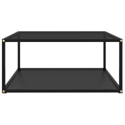 vidaXL Mesa de centro  vidrio templado negro 80x80x35 cm
