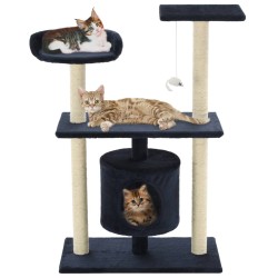 vidaXL Rascador para gatos poste de sisal 95 cm azul oscuro