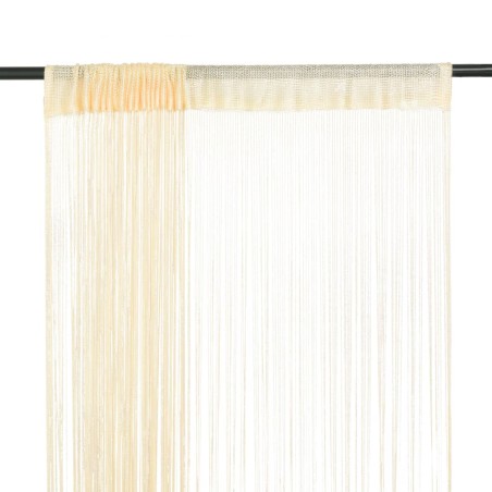 vidaXL Cortinas de flecos 2 piezas 100x250 cm crema
