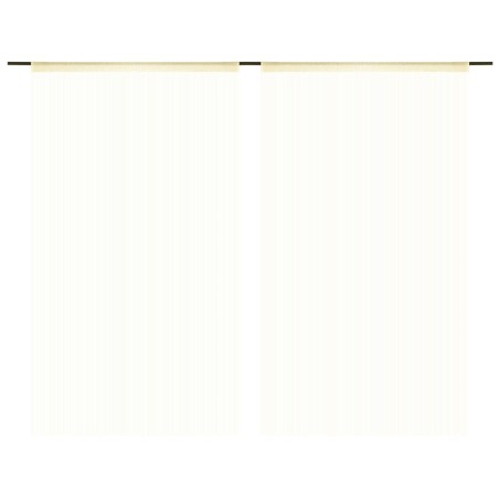 vidaXL Cortinas de flecos 2 piezas 100x250 cm crema