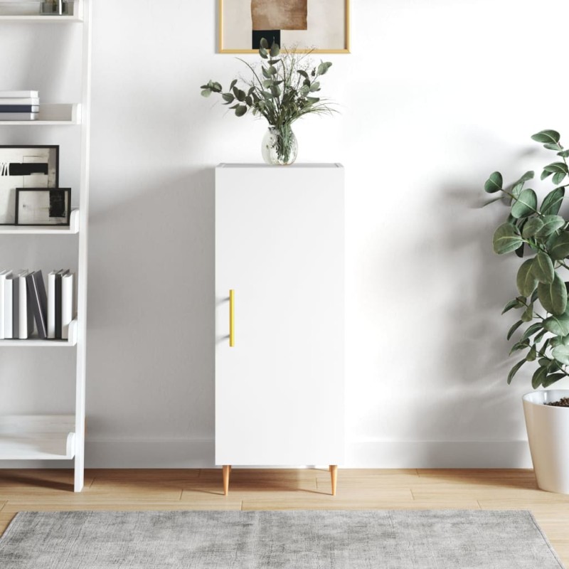 vidaXL Aparador de madera contrachapada blanco brillante 34,5x34x90 cm vidaXL Aparador de madera contrachapada blanco brillante 34,5x34x90 cm