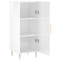 vidaXL Aparador de madera contrachapada blanco brillante 34,5x34x90 cm vidaXL Aparador de madera contrachapada blanco brillante 34,5x34x90 cm